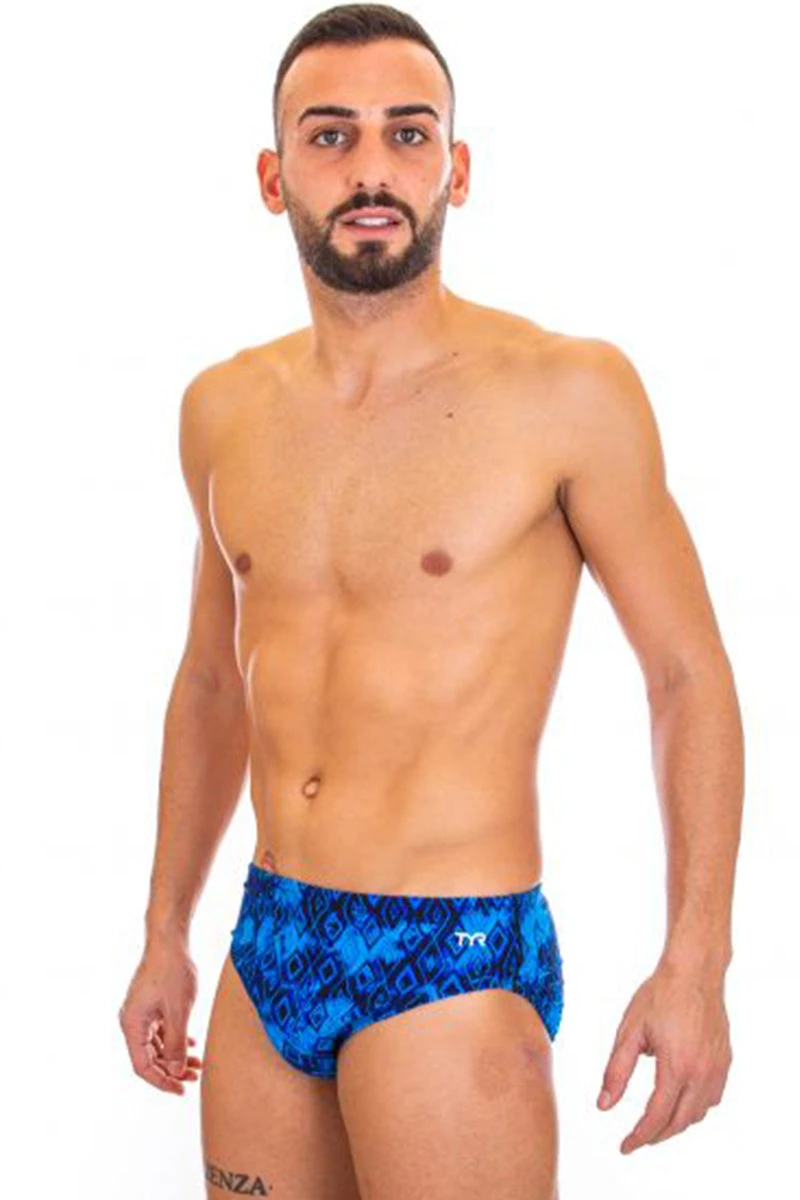 TYR - Men’s Glacial All Over Racer Swimsuit - Blue 6 TYR - Men’s Glacial All Over Racer Swimsuit - Blue - Image 6