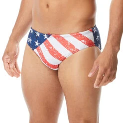 TYR - Men’s Star Spangled All Over Racer Swimsuit - Red/White/Blue