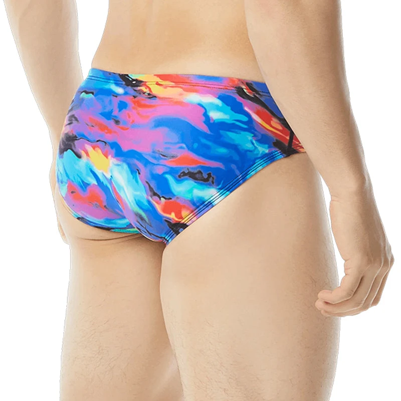 TYR - Men's Synthesis Racer Brief - Blue/Multi 2 TYR - Men's Synthesis Racer Brief - Blue/Multi - Image 2