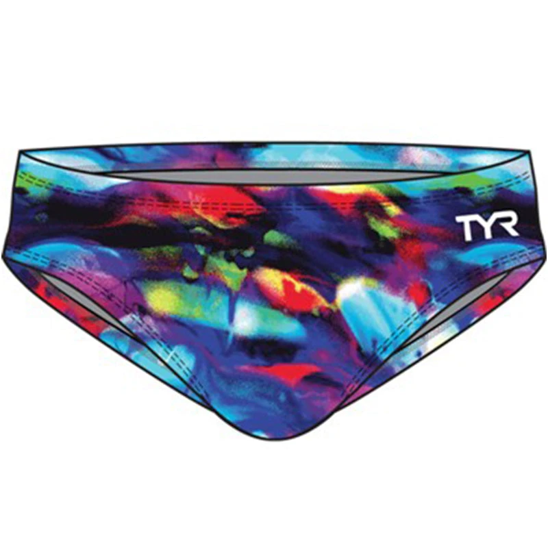 TYR - Men's Synthesis Racer Brief - Blue/Multi 5 TYR - Men's Synthesis Racer Brief - Blue/Multi - Image 5