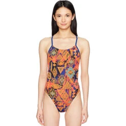 TYR - Santa Ana Cutoutfit Ladies Swimsuit - Blue/Coral