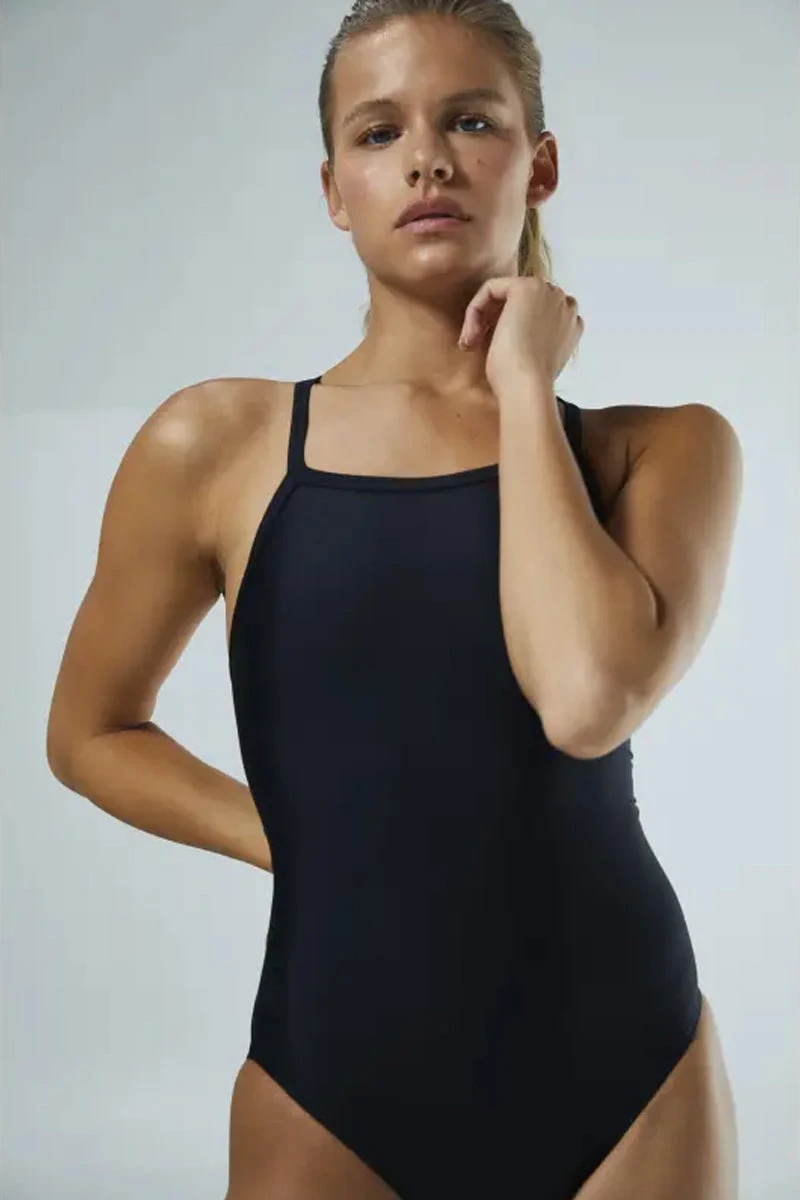 TYR - Solid Durafast Diamondfit Swimsuit - Black 4 TYR - Solid Durafast Diamondfit Swimsuit - Black - Image 4