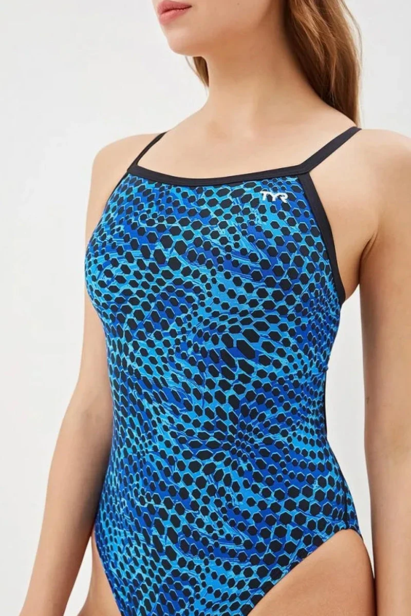 TYR - Swarm Diamondfit Ladies Swimsuit - Blue 11 TYR - Swarm Diamondfit Ladies Swimsuit - Blue - Image 11