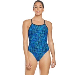 TYR - Swarm Diamondfit Ladies Swimsuit - Blue 16 TYR - Swarm Diamondfit Ladies Swimsuit - Blue -Swim and Beyond tyr swarm womens diamondfit one piece swimsuit blue 420 5