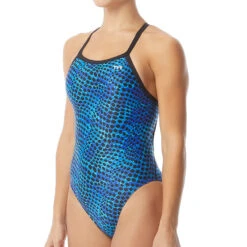 TYR - Swarm Diamondfit Ladies Swimsuit - Blue 19 TYR - Swarm Diamondfit Ladies Swimsuit - Blue -Swim and Beyond tyr swarm womens diamondfit one piece swimsuit blue 420 8