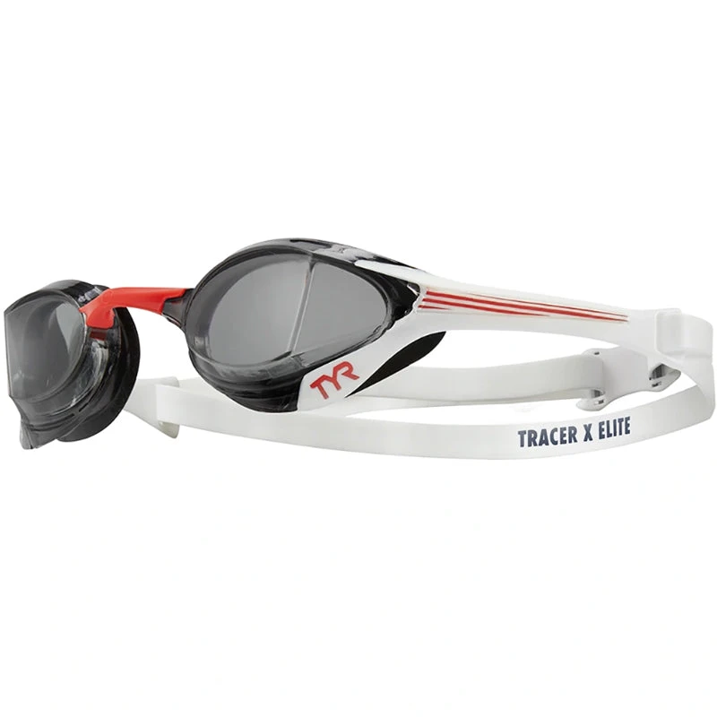 TYR - Tracer-X Elite Racing Adult Goggles - Smoke/Red 1 TYR - Tracer-X Elite Racing Adult Goggles - Smoke/Red
