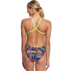 TYR - Sumatra Cutoutfit Ladies Swimsuit - Black/Multi -Swim and Beyond tyr womens black multi sumatra cutoutfit swimsuit 3