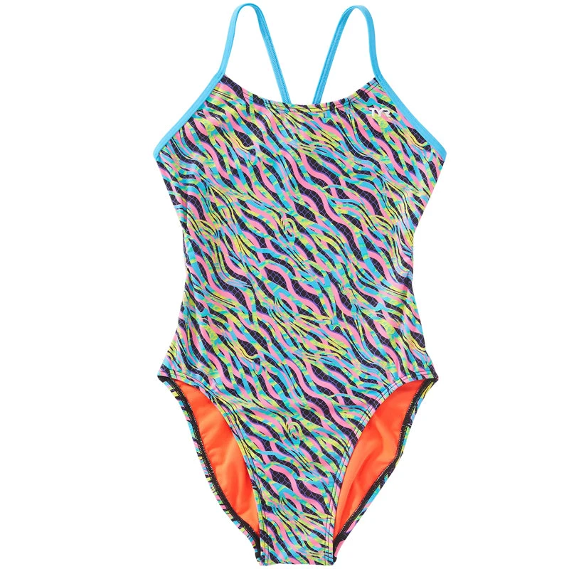 TYR - Zazu Cutoutfit Ladies Swimsuit - Pink/Blue 7 TYR - Zazu Cutoutfit Ladies Swimsuit - Pink/Blue - Image 7