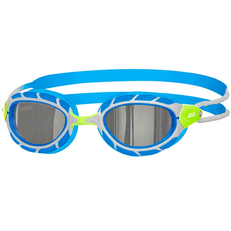 Zoggs - Predator Titanium Goggle Mirrored Smoke Lens Silver/Blue 1 Zoggs - Predator Titanium Goggle Mirrored Smoke Lens Silver/Blue