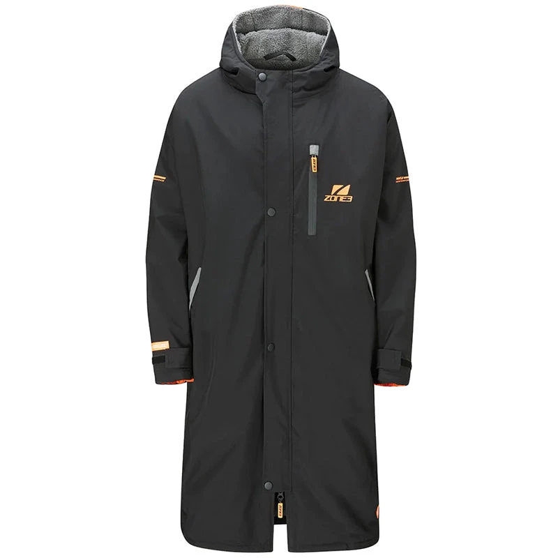 Zone3 - Heat-Tech Polar Fleece Parka Changing Robe Jacket - Black/Orange 1 Zone3 - Heat-Tech Polar Fleece Parka Changing Robe Jacket - Black/Orange