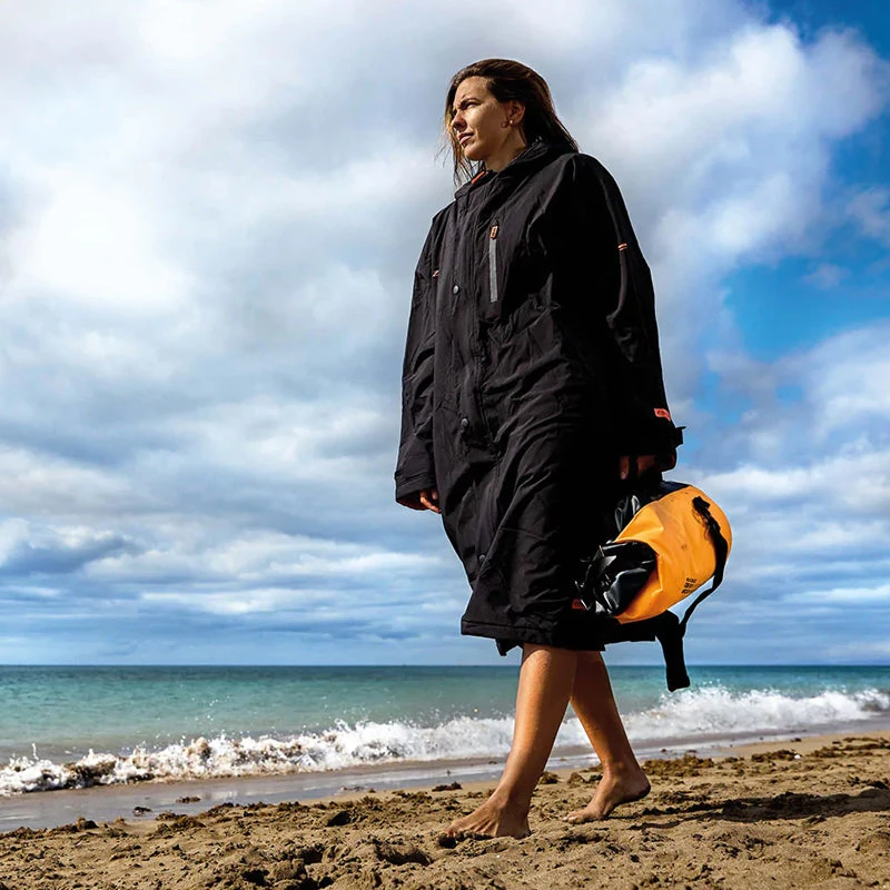 Zone3 - Heat-Tech Polar Fleece Parka Changing Robe Jacket - Black/Orange 8 Zone3 - Heat-Tech Polar Fleece Parka Changing Robe Jacket - Black/Orange - Image 8