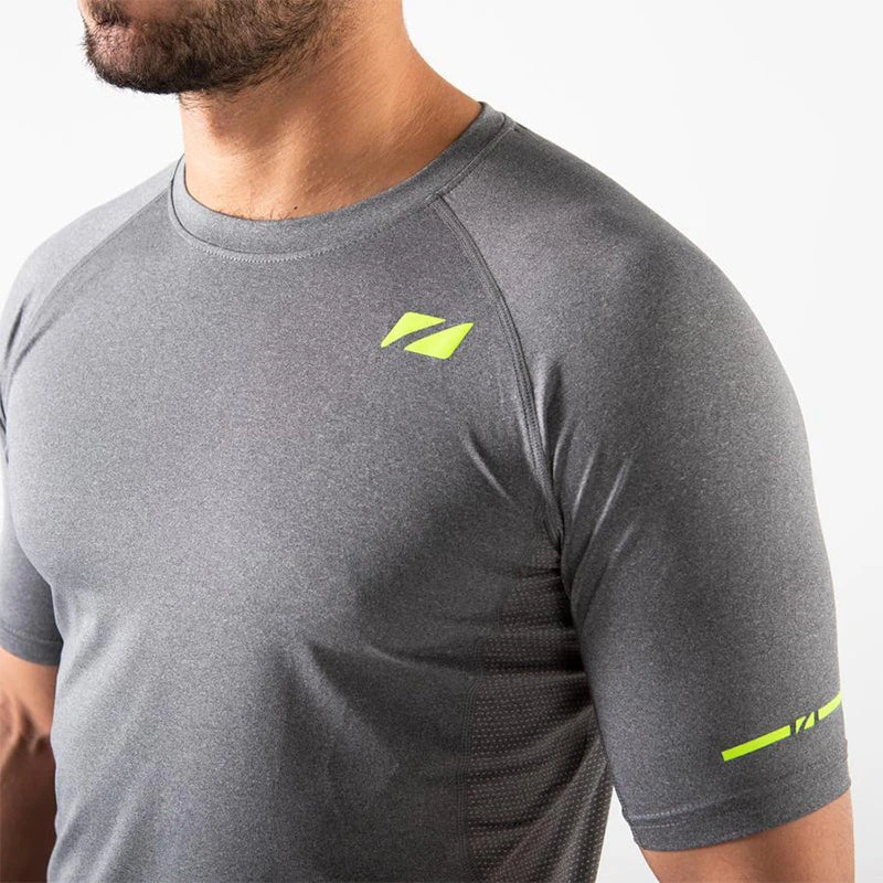 Zone3 - Men's Power Burst T-Shirt - Grey/Neon Yellow 3 Zone3 - Men's Power Burst T-Shirt - Grey/Neon Yellow - Image 3