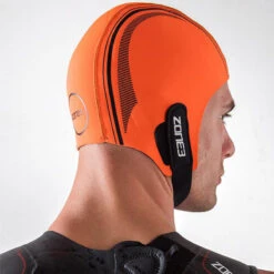 Zone3 - Neoprene Swim Cap - Orange -Swim and Beyond zone3 neoprene swim cap orange 3