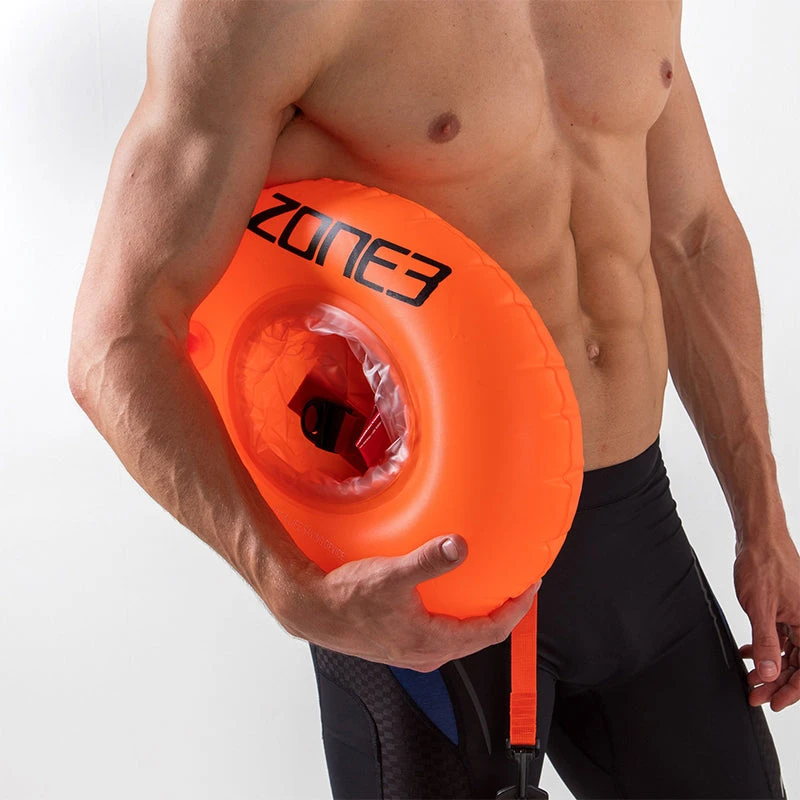 Zone3 - On The Go Swim Safety Buoy/Dry Bag Donut - HI-VIS Orange 3 Zone3 - On The Go Swim Safety Buoy/Dry Bag Donut - HI-VIS Orange - Image 3