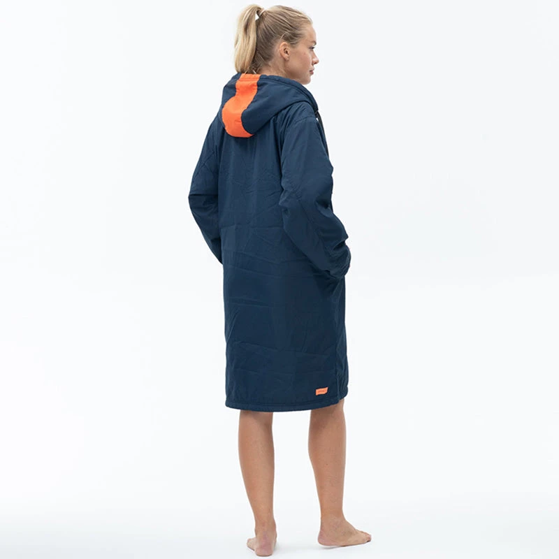Zone3 - Polar Fleece Parka Robe Jacket - Navy/Grey/Orange 4 Zone3 - Polar Fleece Parka Robe Jacket - Navy/Grey/Orange - Image 4