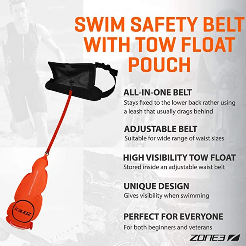 Zone3 - Safety Belt With Tow Float Pouch - HI-VIS Orange 7 Zone3 - Safety Belt With Tow Float Pouch - HI-VIS Orange - Image 7