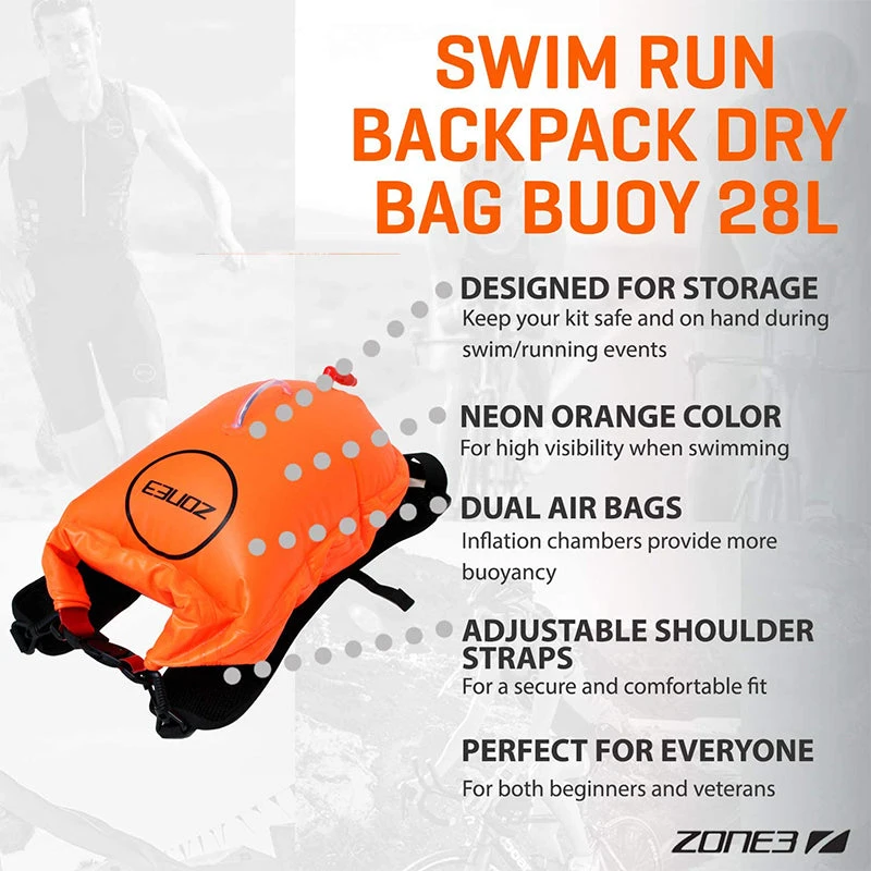 Zone3 - Swim Run Backpack Dry Bag Buoy 28L 7 Zone3 - Swim Run Backpack Dry Bag Buoy 28L - Image 7